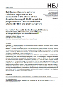 HEJ article - Building resilience to adverse childhood experiences